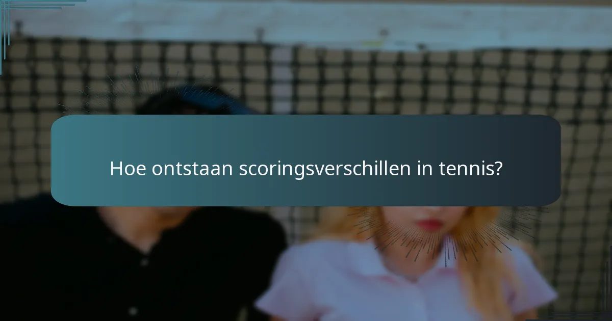 Hoe ontstaan scoringsverschillen in tennis?