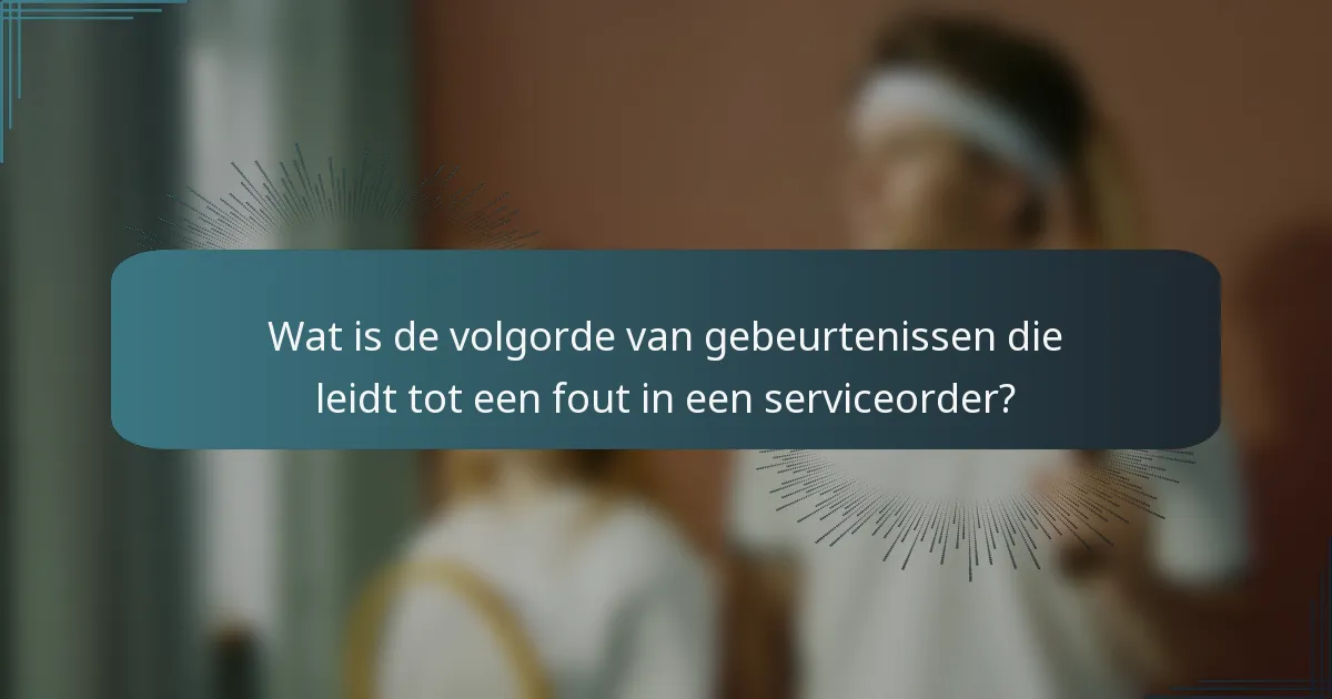 Wat is de volgorde van gebeurtenissen die leidt tot een fout in een serviceorder?