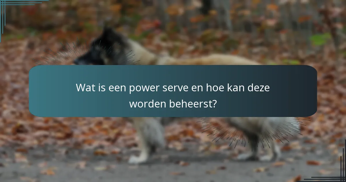 Wat is een power serve en hoe kan deze worden beheerst?