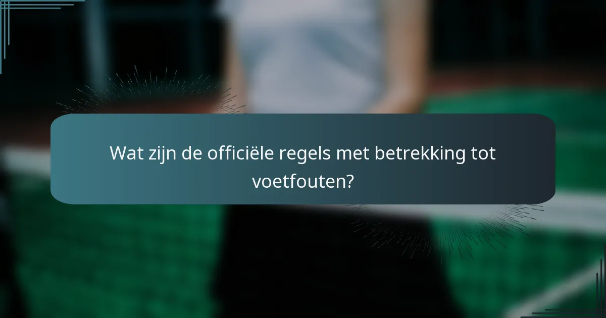Wat zijn de officiële regels met betrekking tot voetfouten?