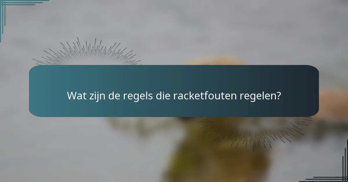 Wat zijn de regels die racketfouten regelen?