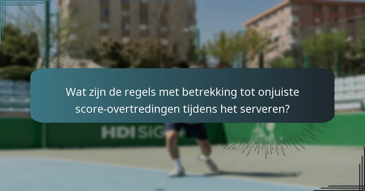 Hoe verhouden fouten bij serveerattempten, score-overtredingen en problemen met de serveertimer zich tot elkaar?