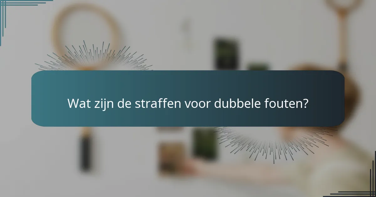 Wat zijn de straffen voor dubbele fouten?