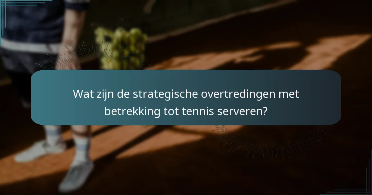Wat zijn de strategische overtredingen met betrekking tot tennis serveren?