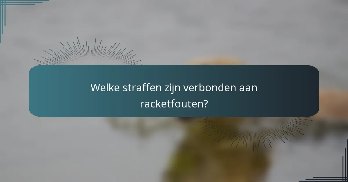 Welke straffen zijn verbonden aan racketfouten?