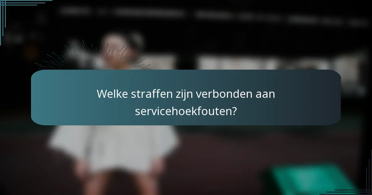 Welke straffen zijn verbonden aan servicehoekfouten?