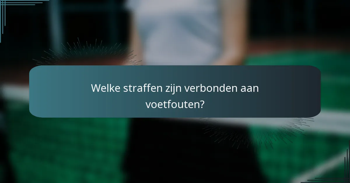 Welke straffen zijn verbonden aan voetfouten?